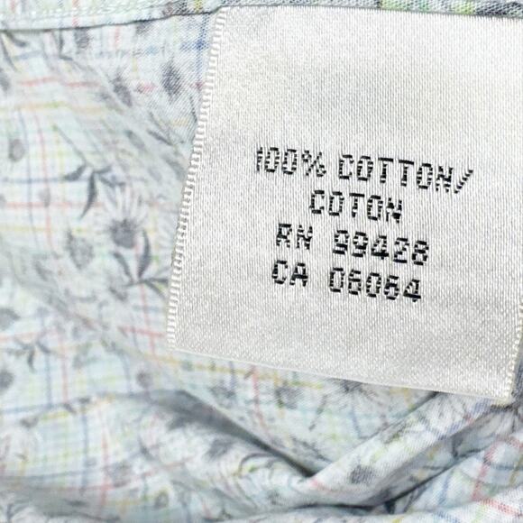 Bugatchi Classic Fit Long Sleeve Button Up Shirt XL Blue White Floral Print - Picture 10 of 10